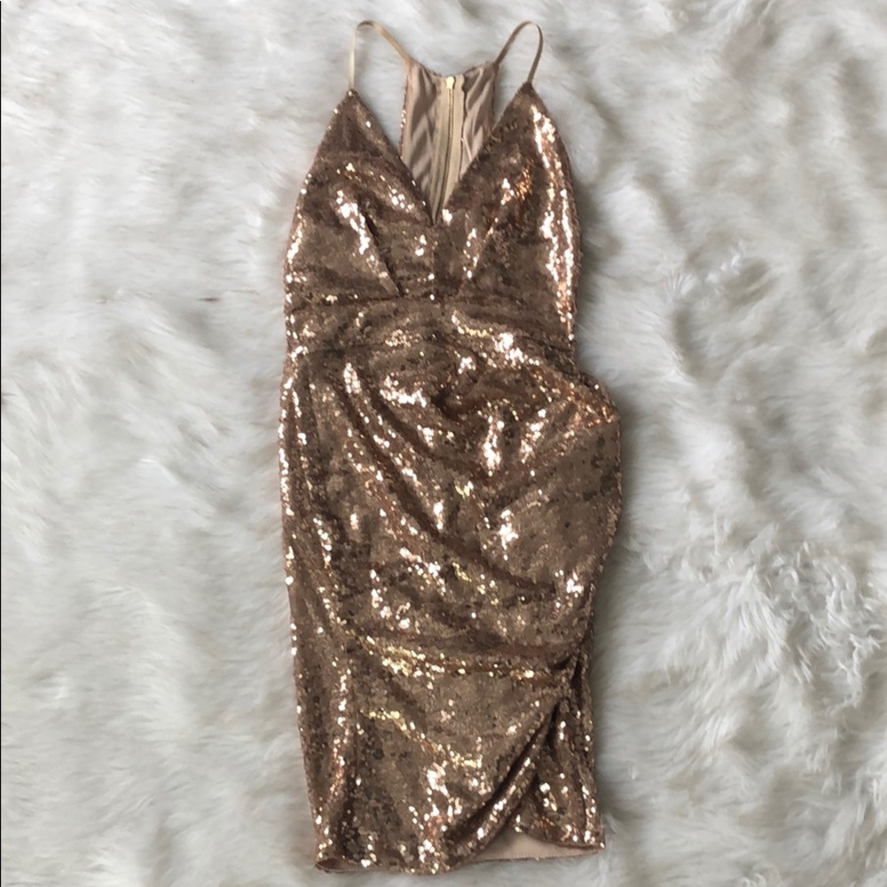 Gold Sequin Dress Small - Picture 1 of 3